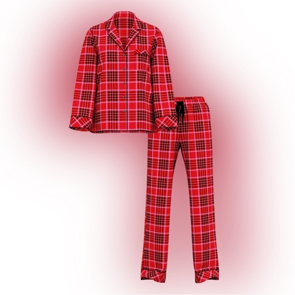 NWT VICTORIA'S SECRET SHIMMER Flannel Long Pajama Set - Picture 3 of 6